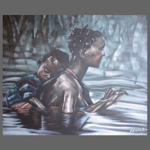 Oil portrait painting Flood by Fiona Holt
