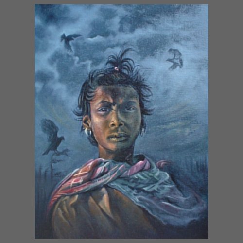 Oil portrait painting Free Spirit by Fiona Holt